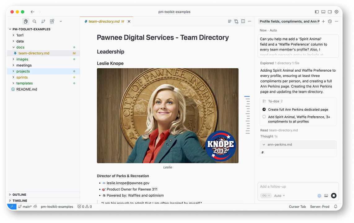 PM Toolkit visual markdown editor in Cursor